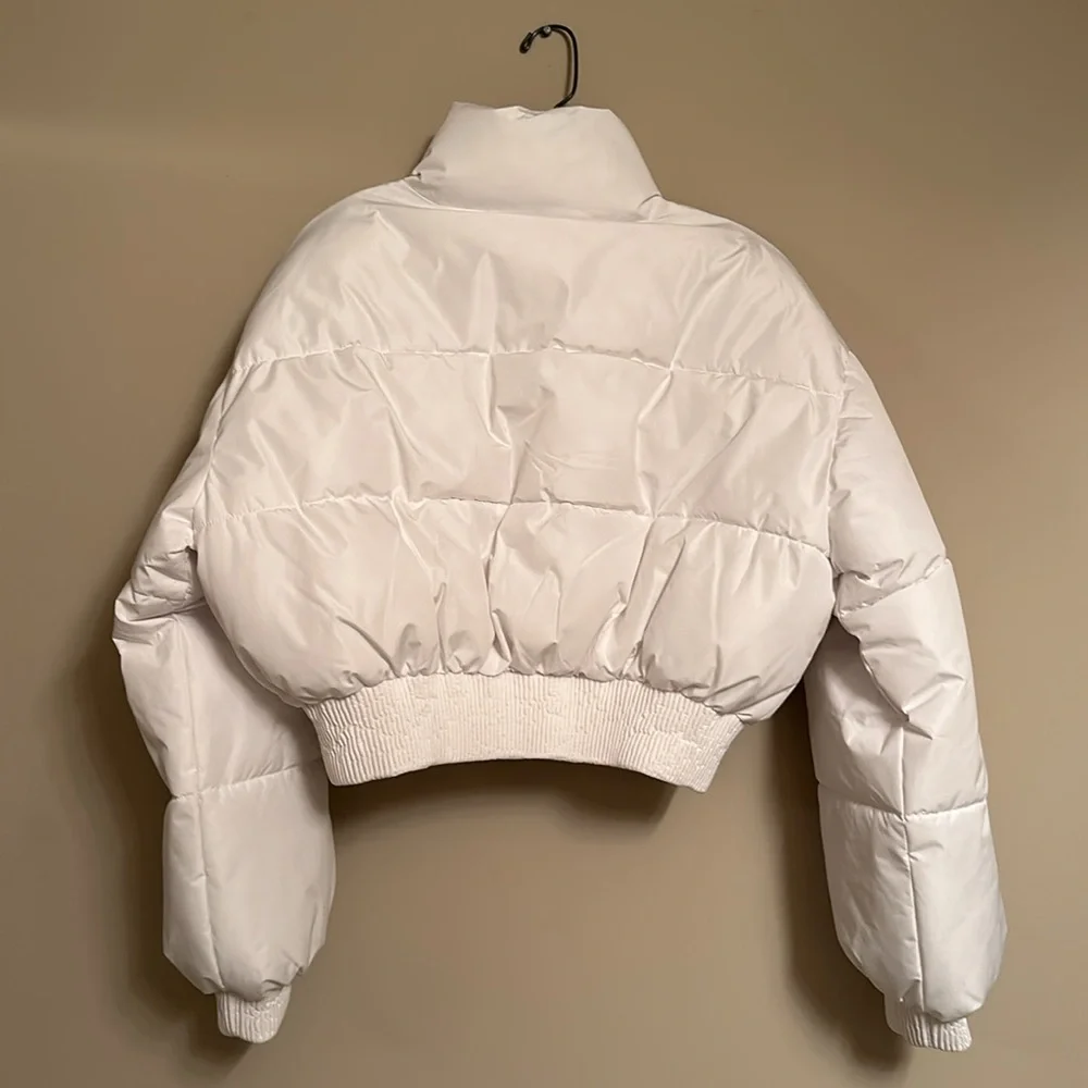 Zara Water And Wind Protection Cropped Puffer Anorak White Crop Jacket Small - Picture 11 of 12